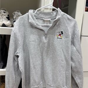 Disney Light Gray Zip-Up Sweater